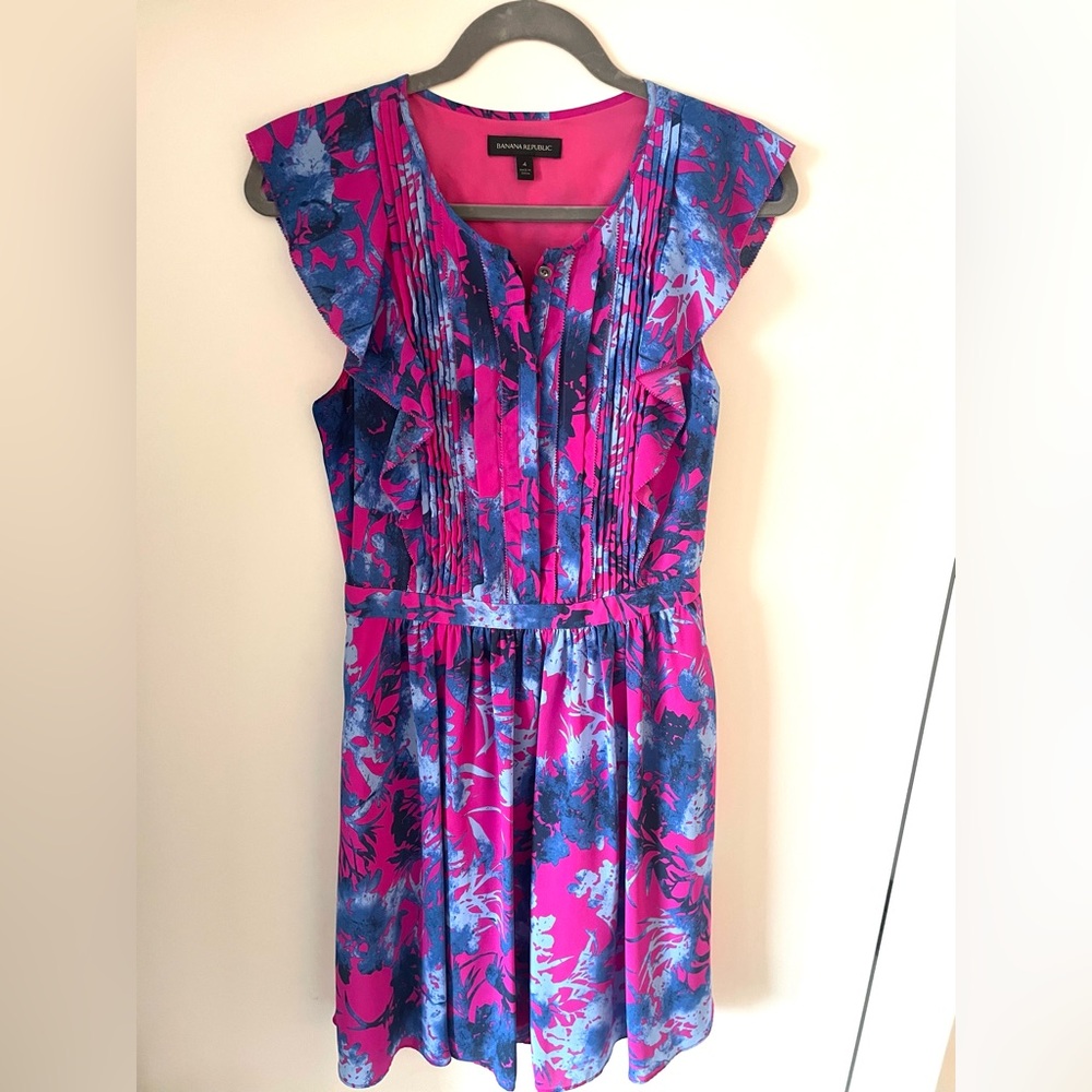 BR Magenta and Blue Floral Dress